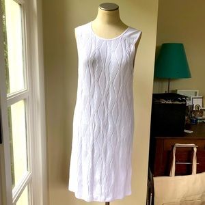 Club Monaco Rib-knit white sheath dress